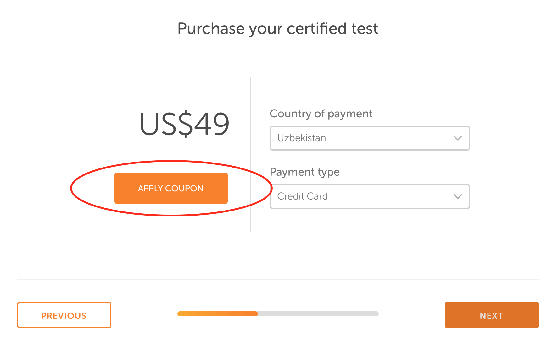 How do I apply a coupon code? Duolingo English Test